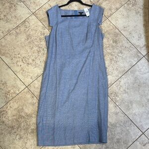 Ann Taylor Blue Midi Dress Linen Dress
